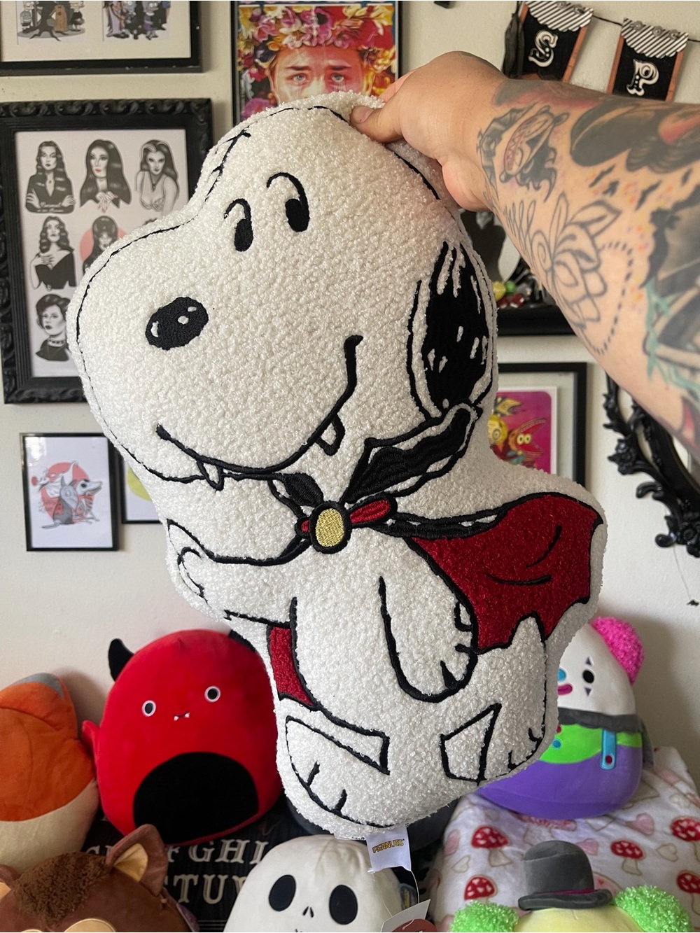 Snoopy Plush Pillow with Red Cape
